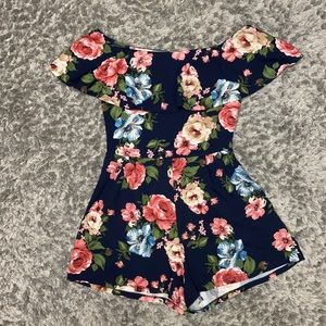 Off-the-Shoulder Floral Romper